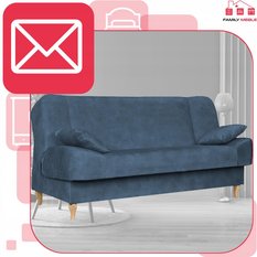 Wersalka SARA 200x95 cm niebieski rozkładana kanapa z pojemnikiem sofa do salonu Aura - Miniaturka zdjęcia nr 3