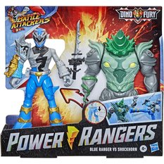 Figurka power rangers dino fury battle attackers blue niebieski ranger vs shockhorn dla dziecka - Miniaturka zdjęcia nr 1