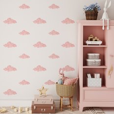 NAKLEJKA NA ŚCIANĘ DO POKOJU DZIECKA RÓZOWE 60x30  CHMURY OZDOBA - Miniaturka zdjęcia nr 3