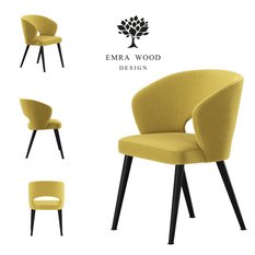 Krzesło DELUXE KR-8 50x60x85 cm welurowe do jadalni żółty