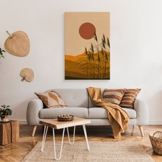 Obraz Do Sypialni Trzciny Zachód Słońca Martwa Natura Styl Boho 80x120cm - Miniaturka zdjęcia nr 3