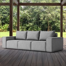 Sofa ogrodowa SONNE 245x88x73 cm 3 - osobowa wodoodporna na taras do ogrodu szara - Miniaturka zdjęcia nr 2