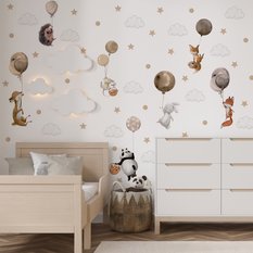 Naklejki Dla Dzieci Dzikie Zwierzątka Chmury 120x60 Balony ZESTAW - Miniaturka zdjęcia nr 4
