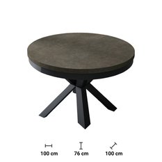 Stół rozkładany 100 cm okrągły Primo dark grey chicago concrete do jadalni - Miniaturka zdjęcia nr 2