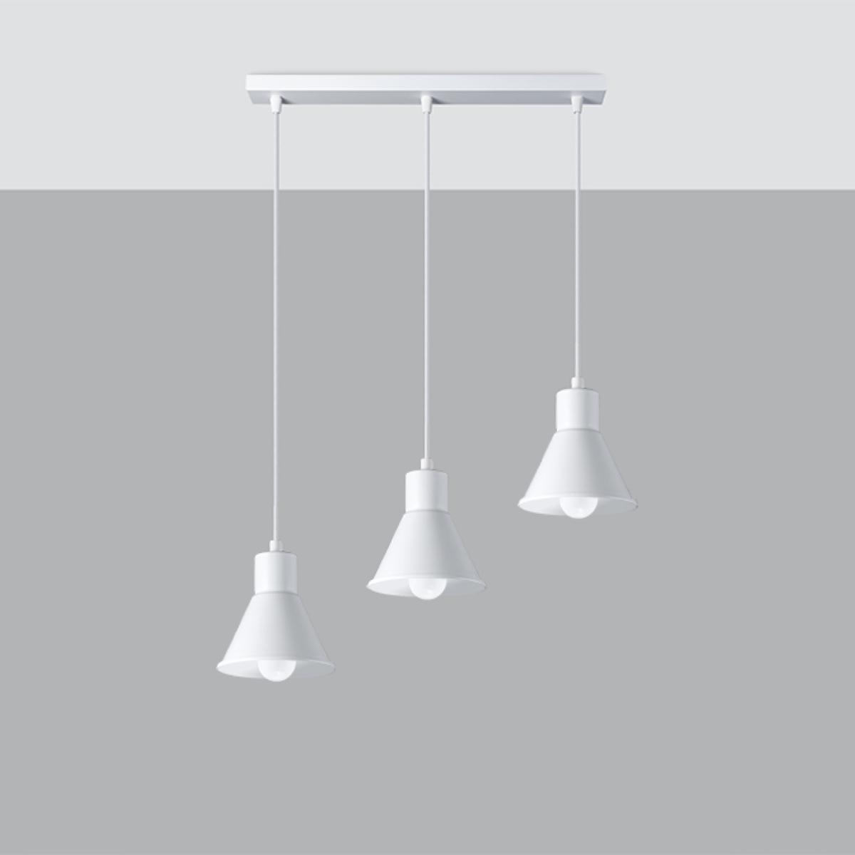 Lampa wisząca TALEJA 3 biała 120x14x45cm nowoczesna G9 do salonu nr. 2