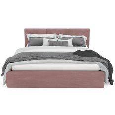 Łóżko tapicerowane do sypialni 180x200x88 cm podwójne z pojemnikiem basic różowe - Miniaturka zdjęcia nr 11