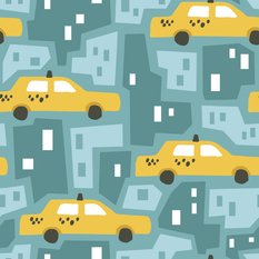 Tapeta Do Pokoju Dziecięcego Żółte TAXI Taksówki 53x1000  - Miniaturka zdjęcia nr 8