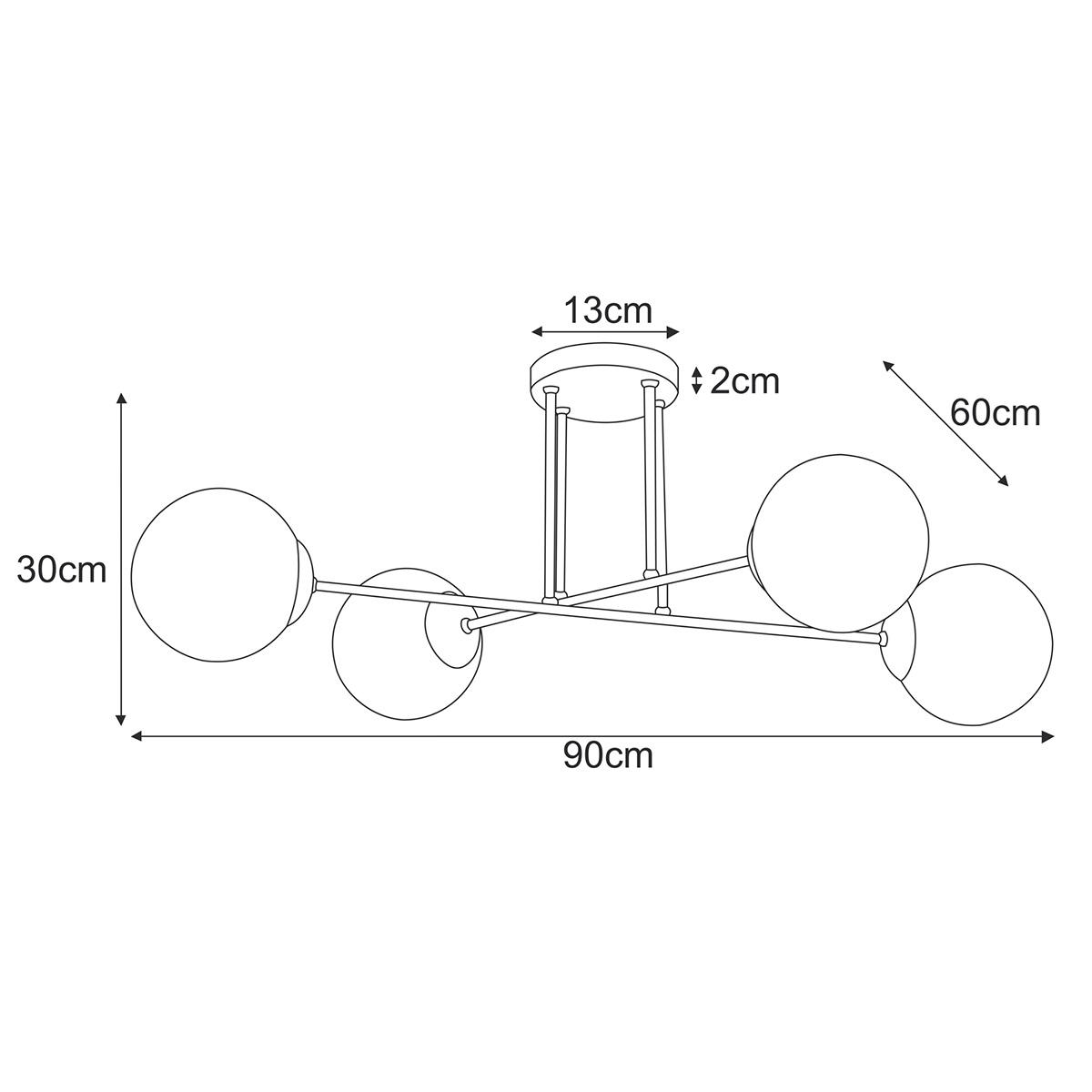 Lampa sufitowa K-5403 LUMIA 90x30x60 cm do salonu lub pokoju biały/złoty nr. 3