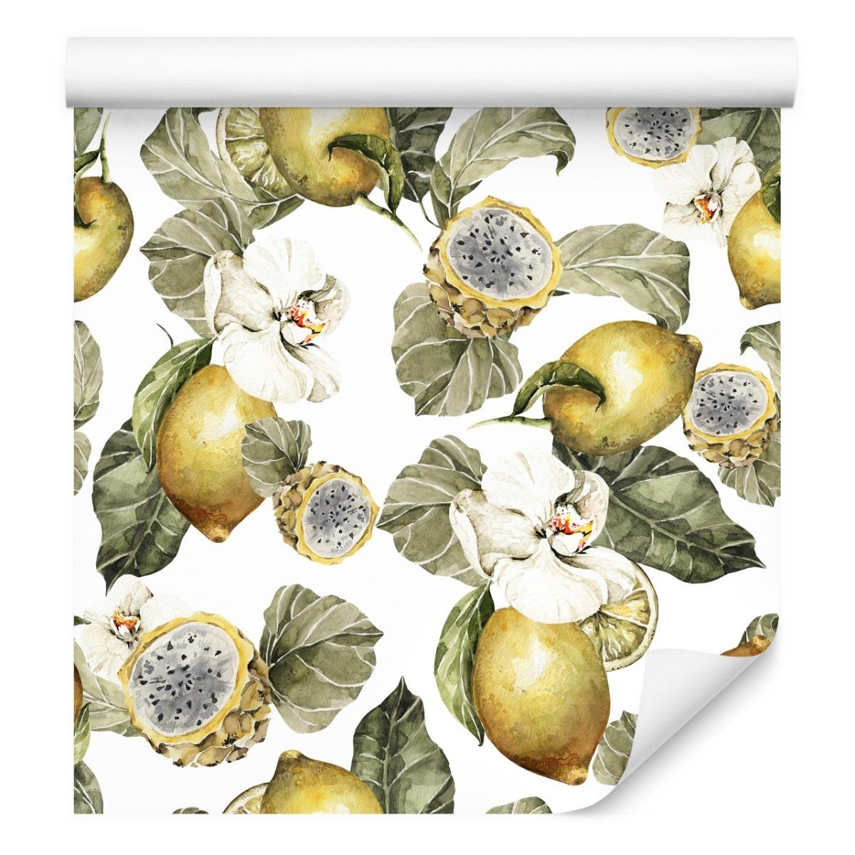 Tapeta W Rolce Owoce Kwiaty CYTRYNY Natura Liście  nr. 5