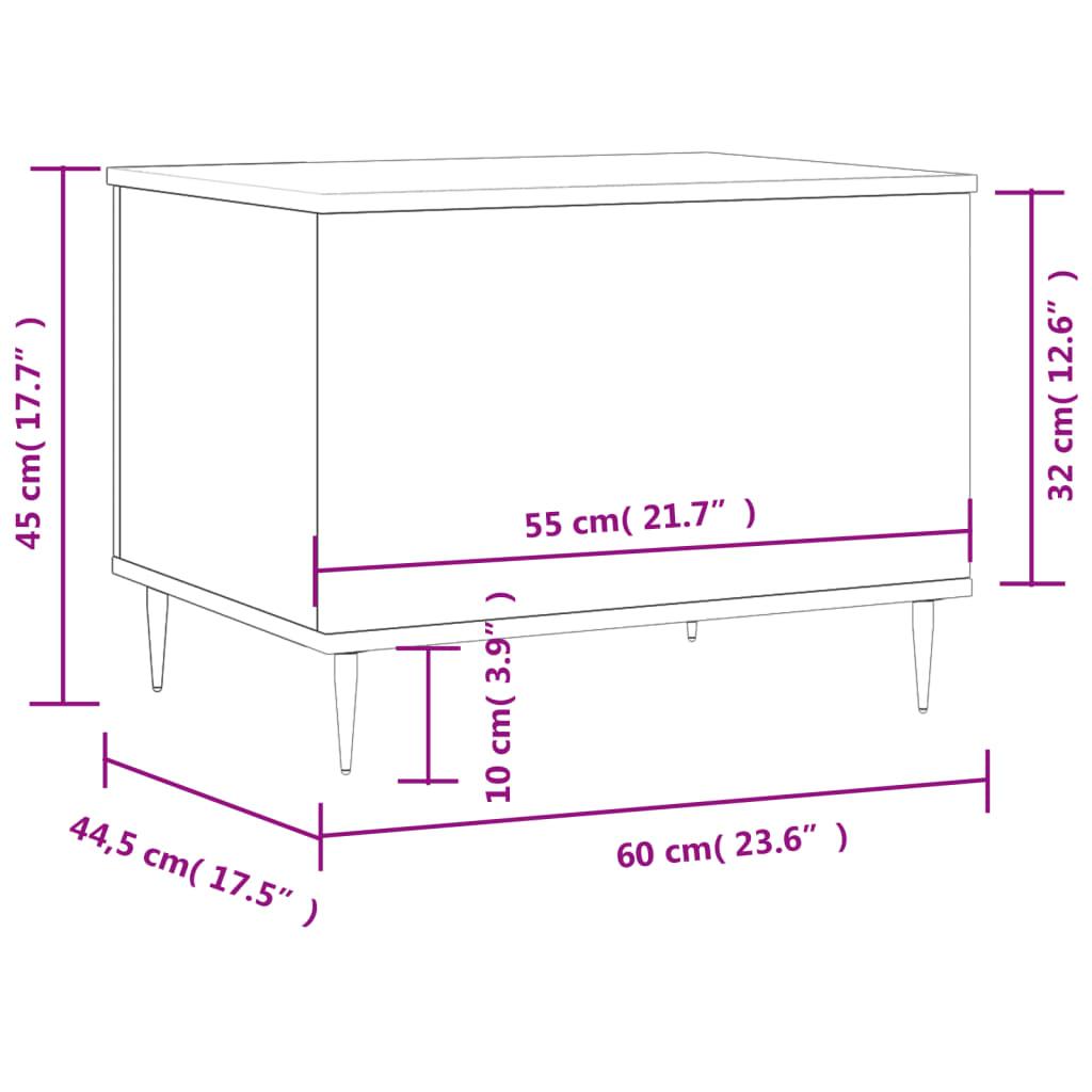 Stolik kawowy 60x44,5x45 cm z rozkładanym blatem ze schowkiem brązowy dąb do salonu nr. 11