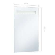 Lustro 60x100 cm do sypialni łazienki ścienne z LED szkło aluminium srebrny - Miniaturka zdjęcia nr 7