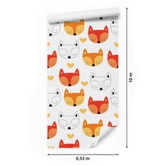 Tapeta Do Pokoju Dziecięcego Kolorowe LISKI Serca  - Miniaturka zdjęcia nr 2