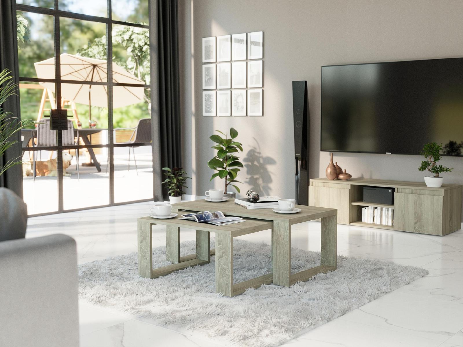  Zestaw stolików kawowych MODERN 90x45x50 cm do salonu sonoma nr. 2