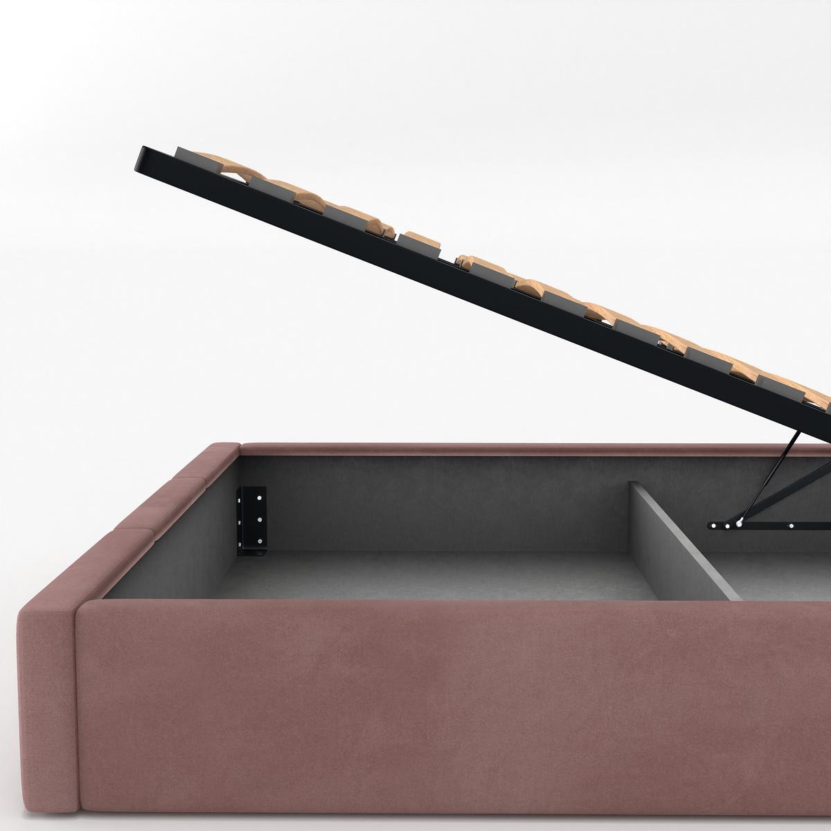 Łóżko Pojedyncze 90x200cm łóżko tapicerowane z pojemnikiem różowe do sypialni wezgłowie 88 cm nr. 10