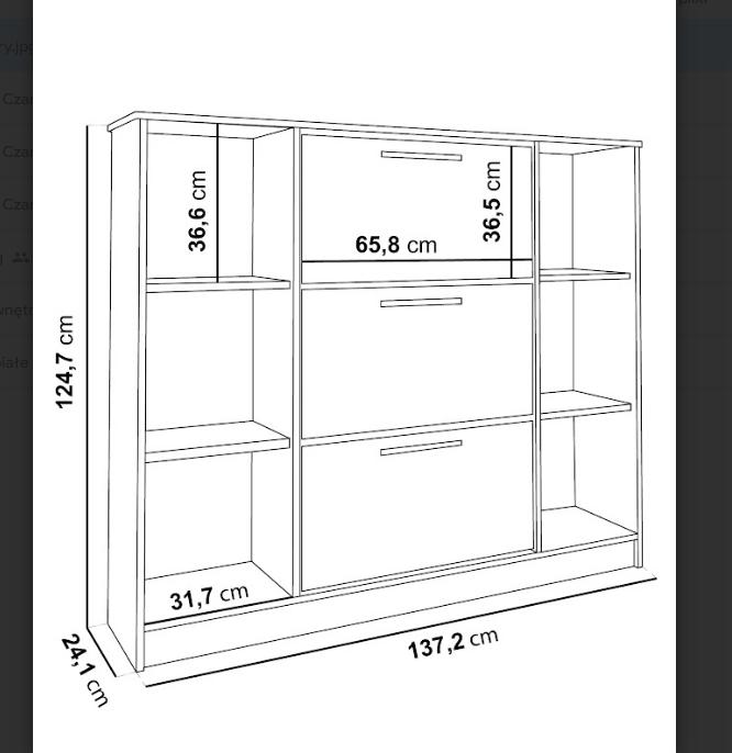 Szafka na buty zamykana 137,2x24,1x124,7 cm z regałami do przedpokoju biała nr. 3