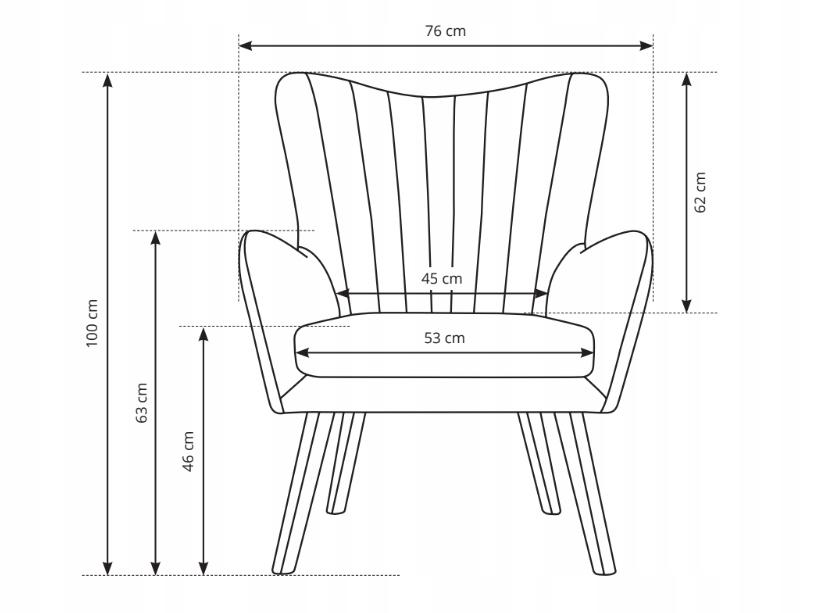 Fotel TED 76x100x78 cm do salonu jasnoszary Kronos nr. 4