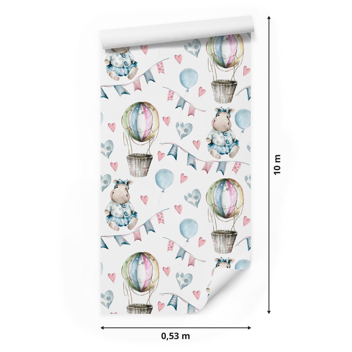 Tapeta Do Pokoju Dziecka ZWIERZĘTA Balony Serca  nr. 2
