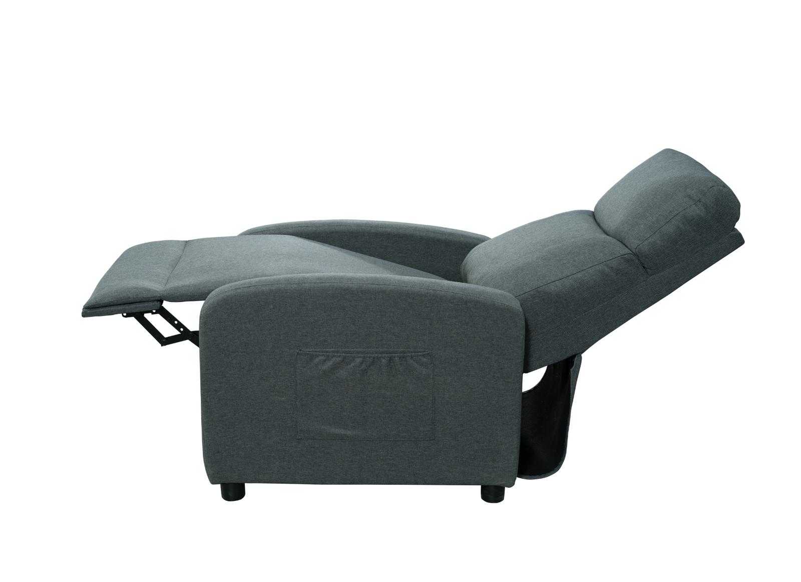Fotel dla seniora VELLO szary 64x89-156 cm x98 cm rozkładany fotel TV z funkcją spania komfortowy do salonu i pokoju nr. 3