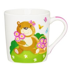 Kubek 240 ml porcelanowy dla dzieci różowy do kuchni - Miniaturka zdjęcia nr 1