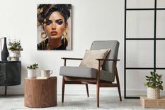 Obraz Złoty PORTRET Kobieca Twarz Styl Glamour Abstrakcja Do Salonu 80x120cm - Miniaturka zdjęcia nr 13