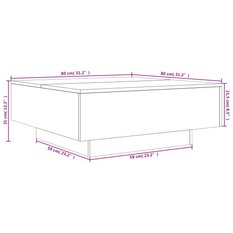 Stolik kawowy 80x80x31 cm przydymiony dąb elegancki do salonu - Miniaturka zdjęcia nr 10