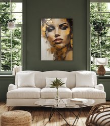 Obraz Canvas Do Salonu KOBIECY Portret Styl Glamour Abstrakcja 80x120cm - Miniaturka zdjęcia nr 4