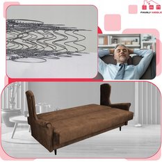 Wersalka sofa uszak kanapa rozkładana Ari c.brąz - Miniaturka zdjęcia nr 4