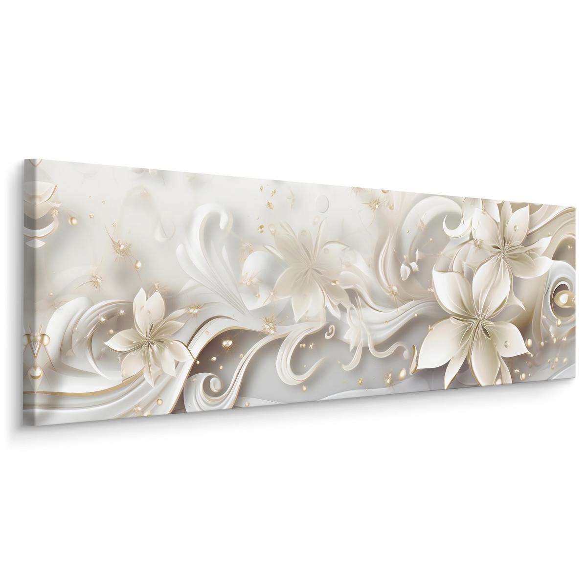 Obraz Ścienny Abstrakcja KWIATY Ornamenty Styl Glamour 145x45cm