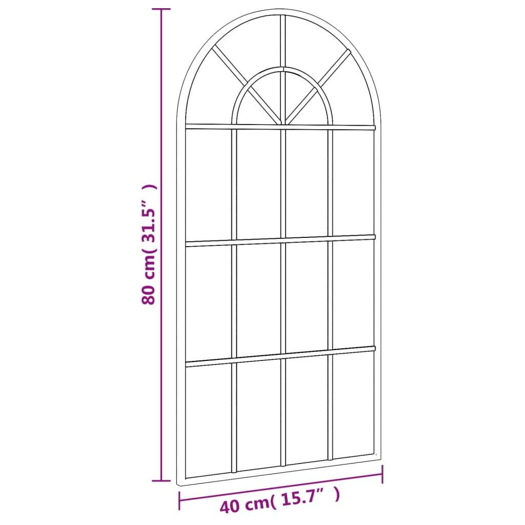 Lustro 40x80 cm do łazienki sypialni ścienne zakończone łukiem żelazo czarne nr. 7