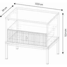 Szafka nocna Maggiore 53,9 cm do sypialni kaszmir złoty czarny - Miniaturka zdjęcia nr 7