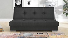 Wersalka Axel 90x195x91 cm do sypialni tkanina obiciowa sawana czarny - Miniaturka zdjęcia nr 3