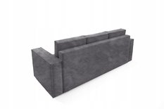 Kanapa CORDA 248x96x93 cm sofa z funkcją spania automat i pojemnik BOUCLE szara do salonu - Miniaturka zdjęcia nr 6