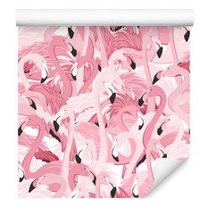 Tapeta do Salonu Różowe Ptaki Flamingi Dekoracja Ścienna z Efektem 3D - Miniaturka zdjęcia nr 1