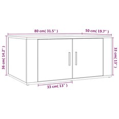 Stolik kawowy 80x50x36 cm z półką z drzwiczkami biały do salonu - Miniaturka zdjęcia nr 9