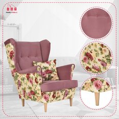 Fotel uszak Ari Print Duo Family Meble - Miniaturka zdjęcia nr 4