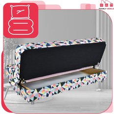 Wersalka SARA PRINT 200x95 cm geometryczna rozkładana kanapa z pojemnikiem sofa do salonu Geometry - Miniaturka zdjęcia nr 6