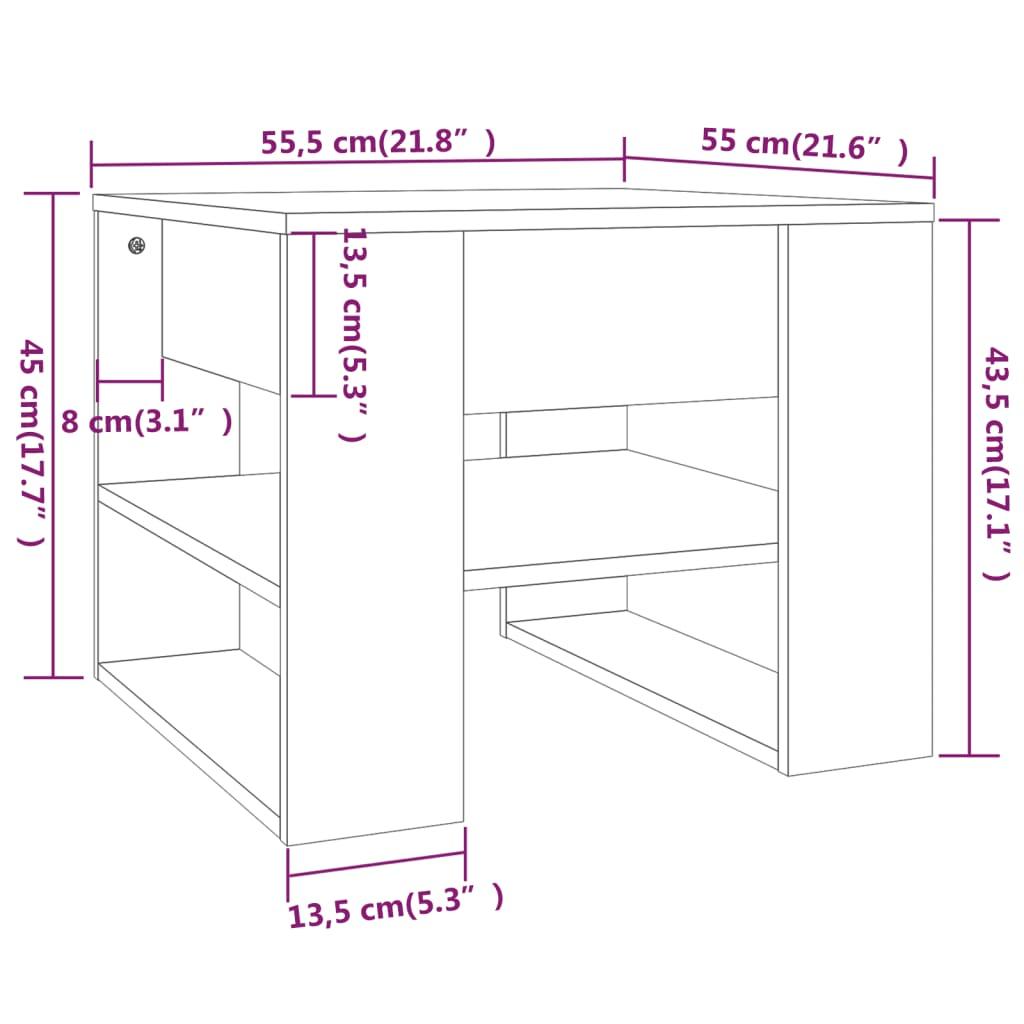 Stolik kawowy 55,5x55x45 cm z elegancką dolną półką czarny do salonu nr. 7