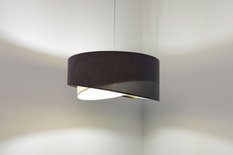 Lampa 45 cm do sypialni salonu wisząca asymetryczna grafit-biała-złota - Miniaturka zdjęcia nr 6