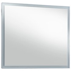 Lustro 80x60 cm do sypialni łazienki ścienne z LED aluminium szklane srebrny  - Miniaturka zdjęcia nr 3