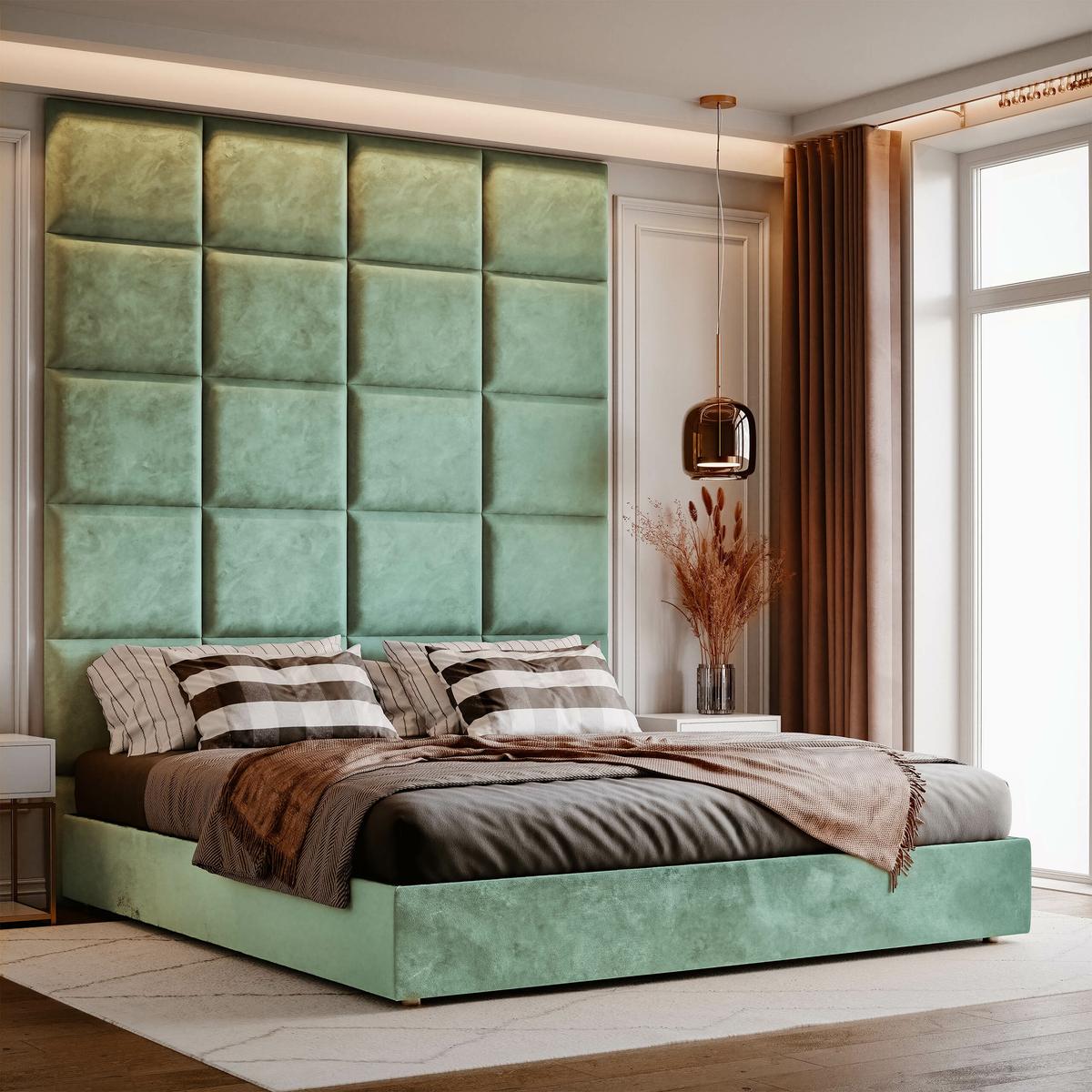 Panele tapicerowane 60x40 na ścianę magic velvet miętowy nr. 5