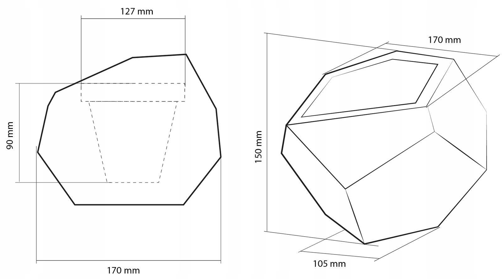 Doniczka betonowa Square Geometric 12 cm | Czarny Mat nr. 5