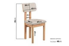 Krzesło drewniane do jadalni NILO tapicerowane czarny/siedzisko czarne velvet  - Miniaturka zdjęcia nr 6