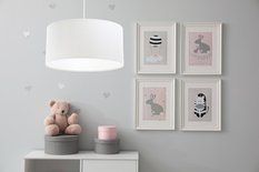 Lampa wisząca 40cm biała pikowana JASMIN BEBE do salonu sypialni pokoju dziecka - Miniaturka zdjęcia nr 7