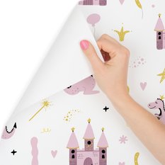 Tapeta bajkowa do pokoju dziecka, zamek, smoki  - Miniaturka zdjęcia nr 3
