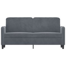 Sofa 158x77x80 cm 2-osobowa wygodna tapicerowana aksamitem ciemnoszara do salonu - Miniaturka zdjęcia nr 3