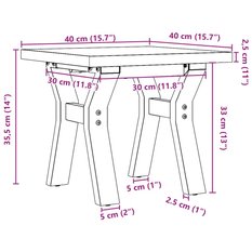 Stolik kawowy 40x40x35,5 cm z nogami w kształcie litery Y z blatem z drewna sosnowego do salonu - Miniaturka zdjęcia nr 10