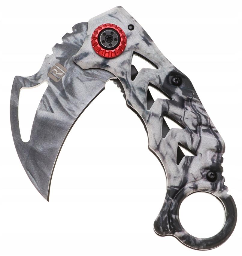 Nóż myśliwski 17 cm / 6 cm scyzoryk karambit składany turystyczny survivalowy srebrny nr. 3