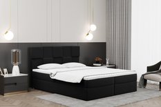 Łóżko CLARA 160x200 cm z funkcją przechowywania i materacem do sypialni czarne