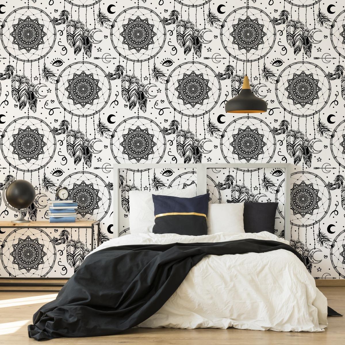 Tapeta W Rolce Łapacz Snów Styl BOHO Pióra Ozdoba  nr. 6