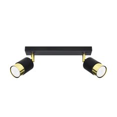 Plafon NERO 2 czarny/złoty 18x5x30cm nowoczesna lampa GU10 do salonu 